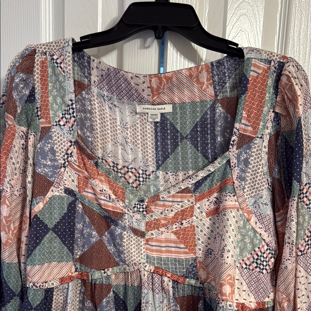 Patchwork Long Sleeve Top - image 2